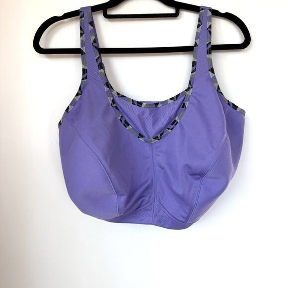 Glamorise No Bounce Cami Sports Bra Purple 40J Workout Running - Picture 6 of 6